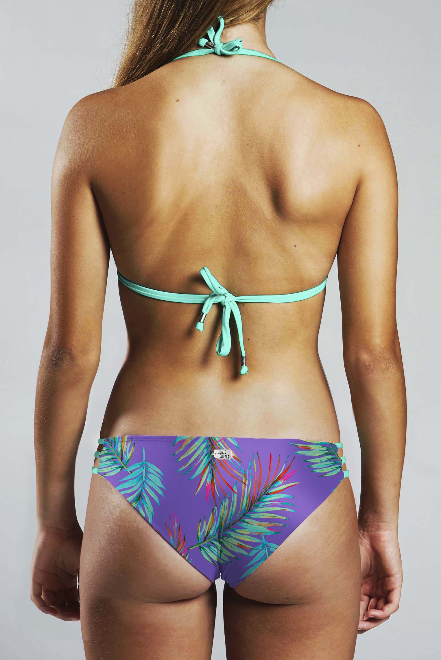 Cheeky Bikini Bottom - PURPLE PALM