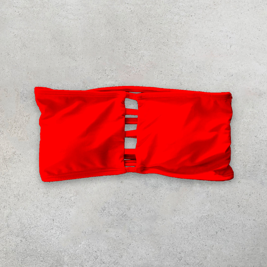 Strappy Bandeau Top - ROUGE RED
