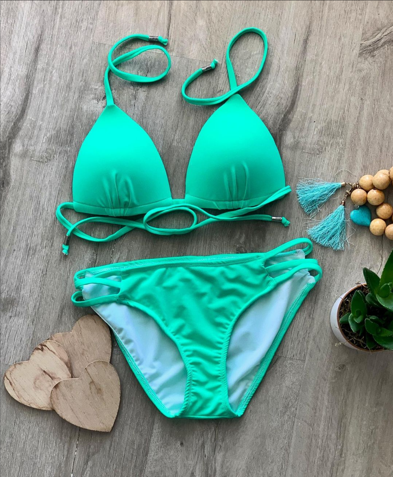 Strappy Bikini Bottom - LUMO MINT