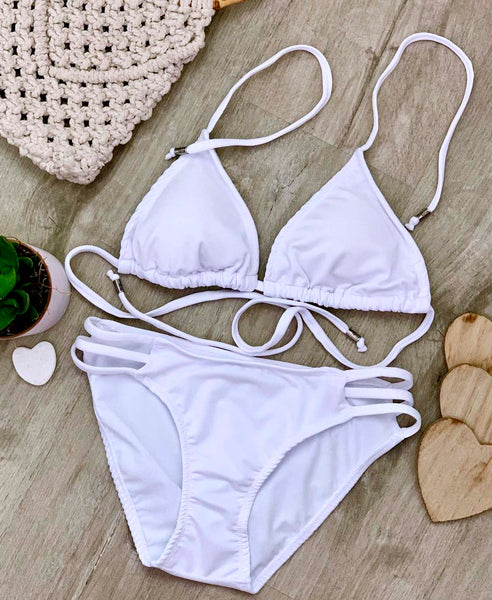 White two hot sale piece bikini