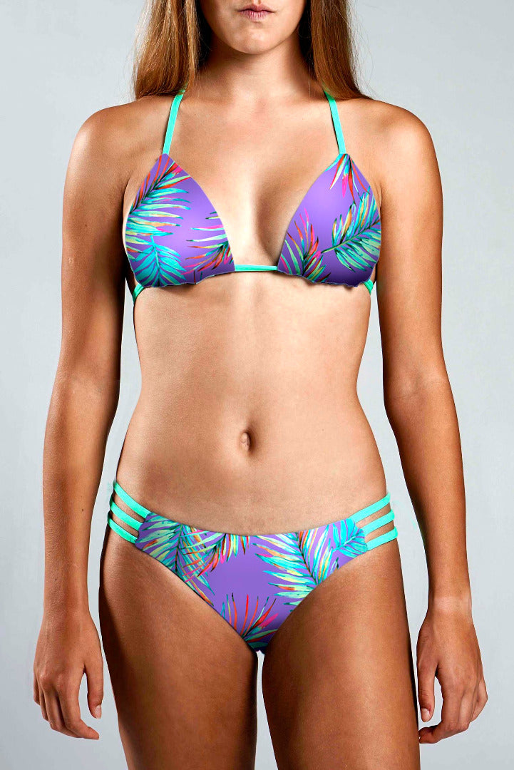 Pushup Bikini Top - PURPLE PALM