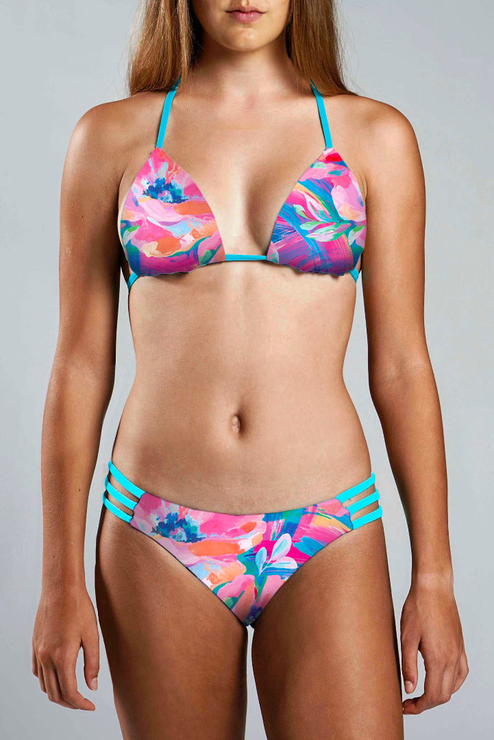Strappy Bikini Bottom - PASTEL POPPY