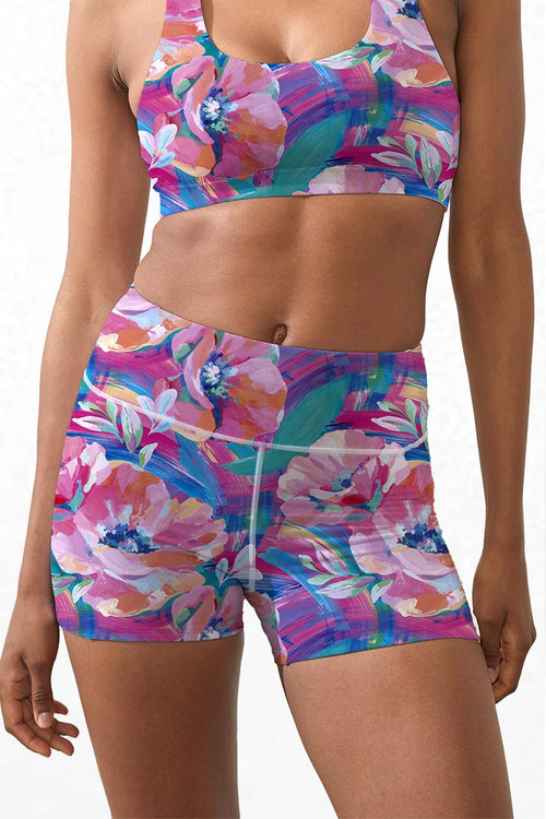 Active Shorts - PASTEL POPPY