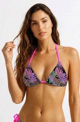 NEON JUNGLE Triangle Bikini Top