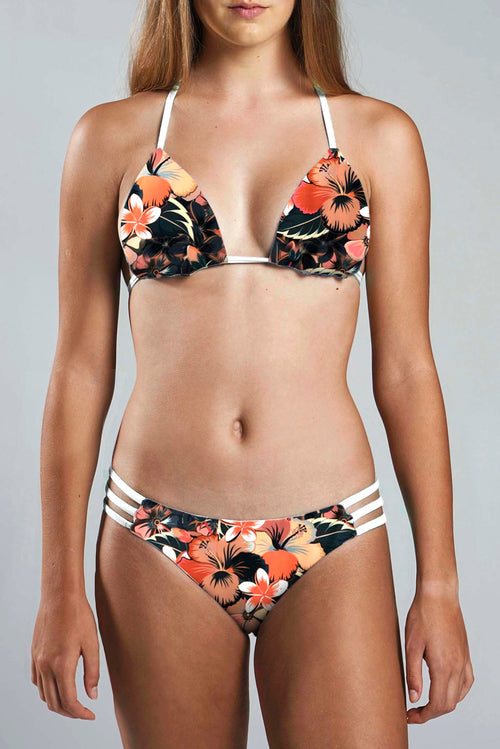 Pushup Bikini Top - CARAMEL HYBISCUS