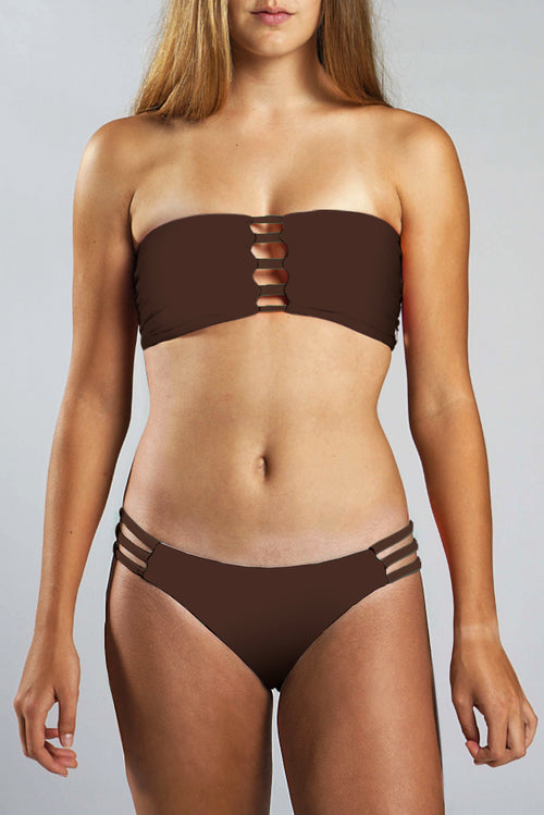 Strappy Bandeau Top - CHOCOLATE