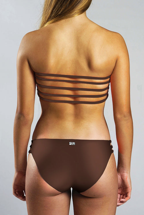 Strappy Bandeau Top - CHOCOLATE