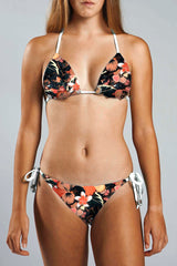 String Bikini Bottom - CARAMEL HYBISCUS