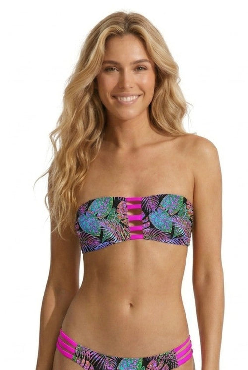 neon jungle strappy tube top