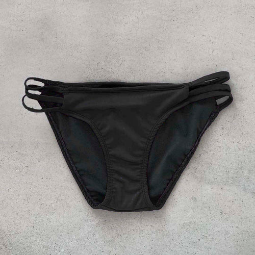 Cookie Cutter Strappy Bikini Bottom - BLACK BERRY