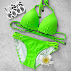 Strappy Bikini Bottom - LUMO LIME