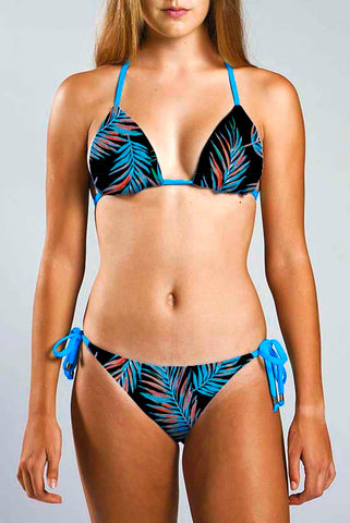 Strappy Bikini Bottom - PURPLE PALM
